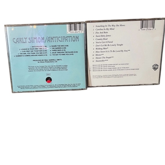 Lot of 2 Music Cd's Carly Simon Anticipation And James Taylor Greatest Hits - Picture 6 of 6